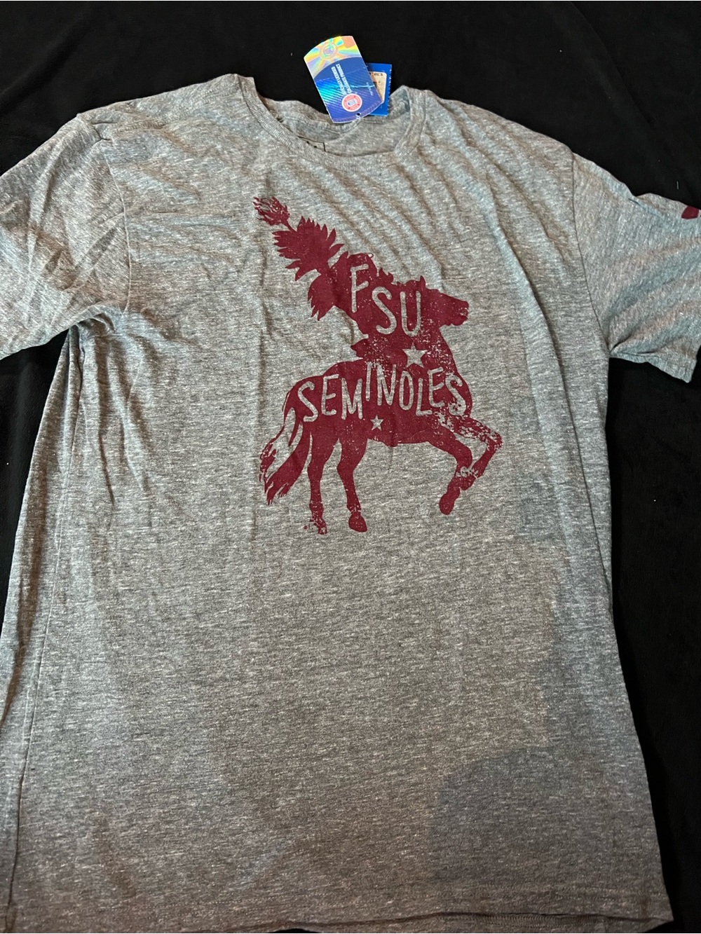 adidas Gray Short-Sleeve FSU Seminoles Graphic Tee with Garnet Print
